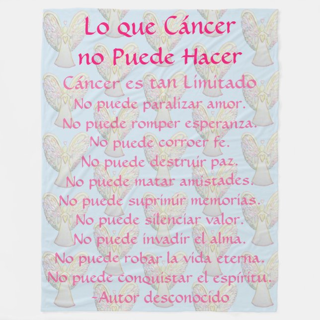Lo que Cáncer no Puede Hacer Angel Chemo Blanket (Front)