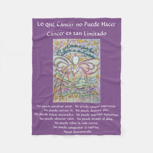 Lo que cáncer no Puede Hacer Angel Chemo Blankets (Front)