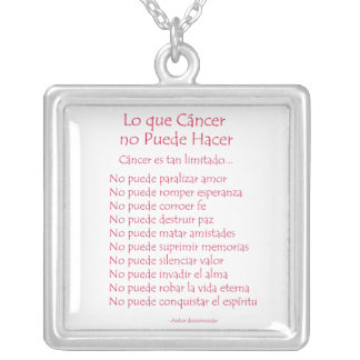 Lo que Cáncer no Puede Hacer Necklace Jewelry
