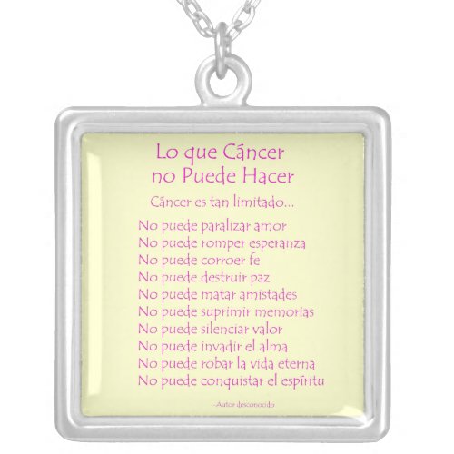 Lo que Cncer no Puede Hacer Necklace Jewelry