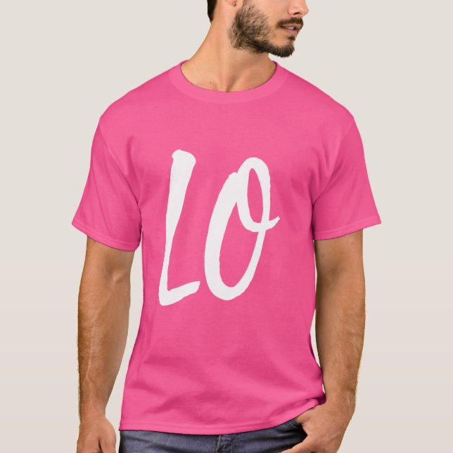 LO VE Love Matching Couple Husband Wife Valentine' T-Shirt (Front)