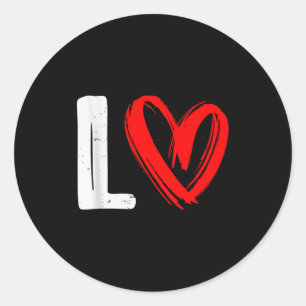 Lo-ve Love Matching Couples Valentines Day  Classic Round Sticker