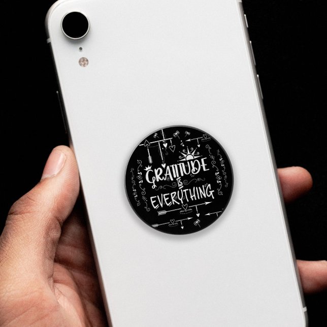 LOA Positivity Good Vibes 🖤 Gratitude Quote PopSocket (Gratitude is Everything  Genuine PopSocket® Phone Kickstand)