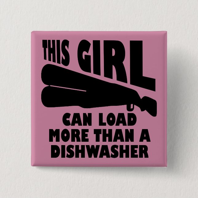 Load More Than A Dishwasher Funny Button Badge Pin (Front)