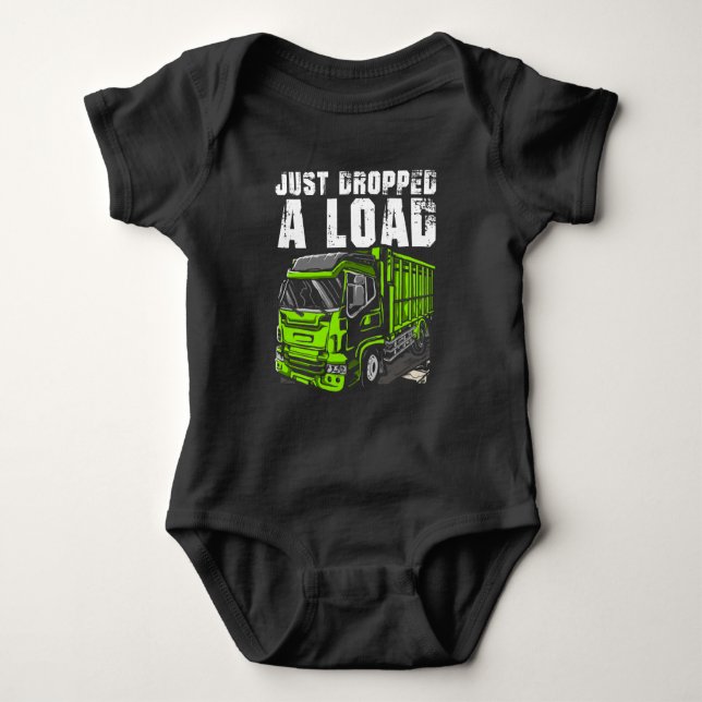 Load Truck Driver Funny Trucker Driving Baby Bodysuit (Front)