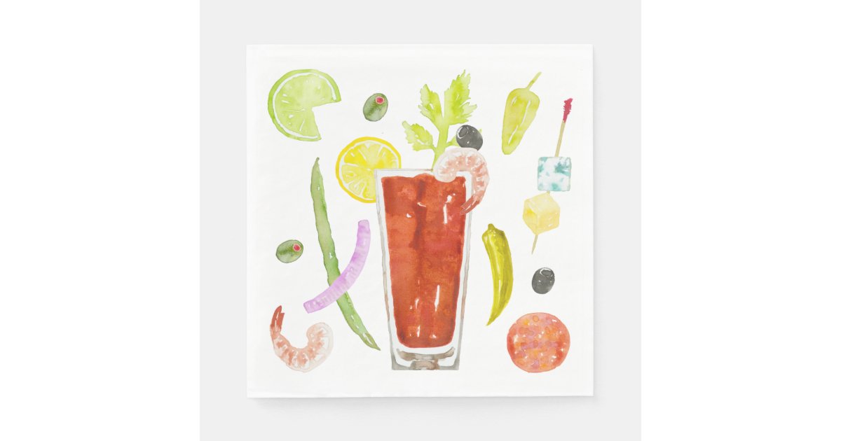 Loaded Bloody Mary Paper Napkins Zazzle