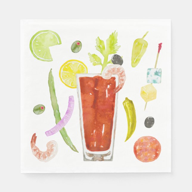 Loaded Bloody Mary Paper Napkins (Front)