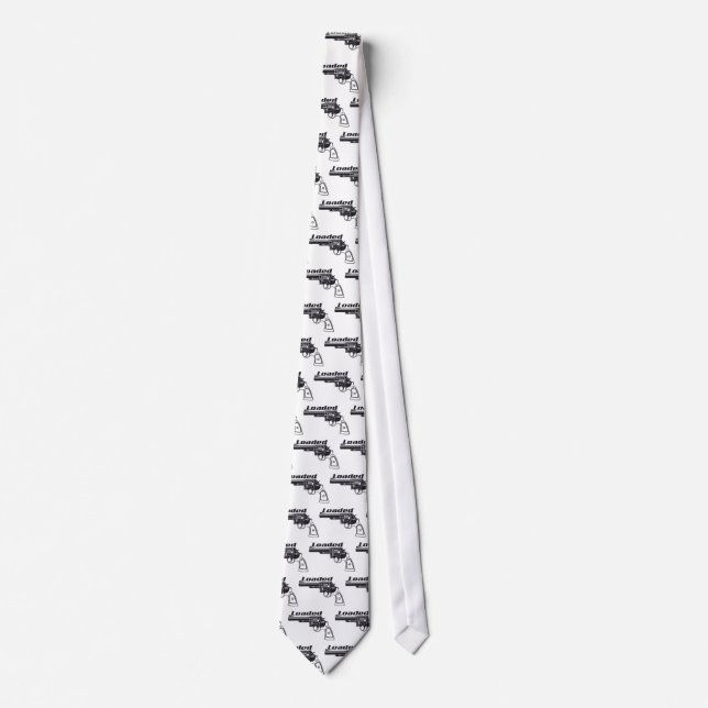 Loaded Hand Gun by U.S. Custom Ink Tie (Front)