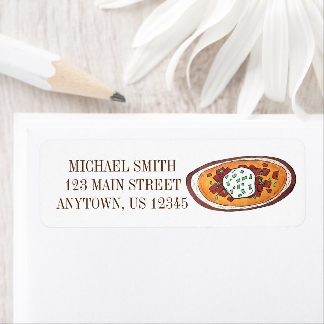 Loaded Potato Skins Snack Food Appetizer Bacon Label (Insitu)