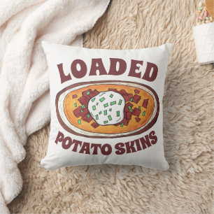 Loaded Potato Skins Snack Food Appetizer Bacon Throw Pillow