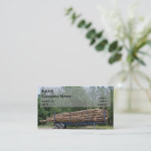 loaded pulpwood trailer business card (Standing Front)