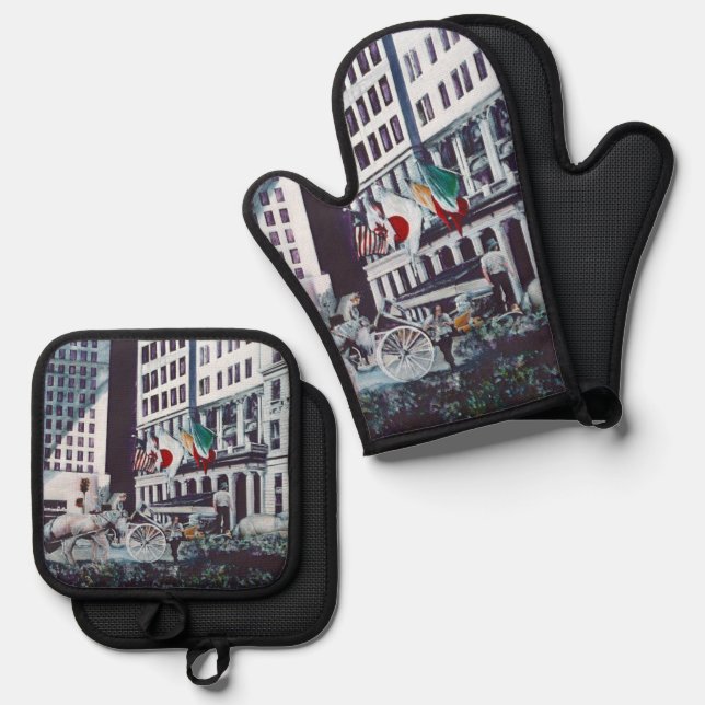 Loaded with Personal Imagery Oven Mitt & Pot Holder Set (Front/Back)