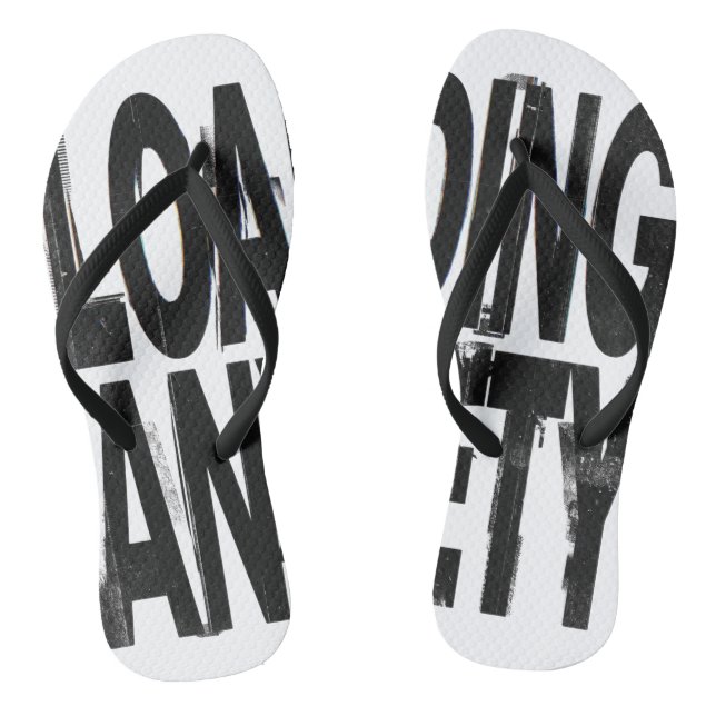 LOADING ANXIETY | Glitch Brutalist Typography Desi Flip Flops (Footbed)