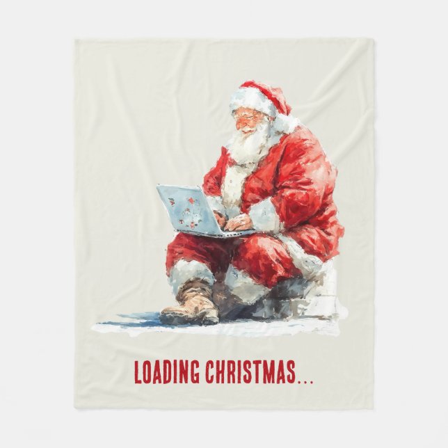 Loading Christmas Funny Santa Design Fleece Blanket (Front)