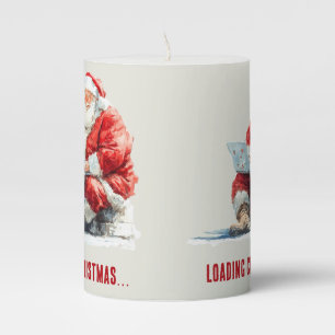 Loading Christmas Funny Santa Design Pillar Candle