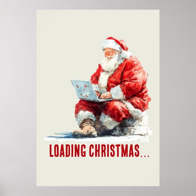 Loading Christmas Funny Santa Design Poster (Front)