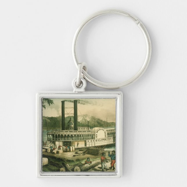 Loading Cotton on the Mississippi, 1870 Keychain (Front)
