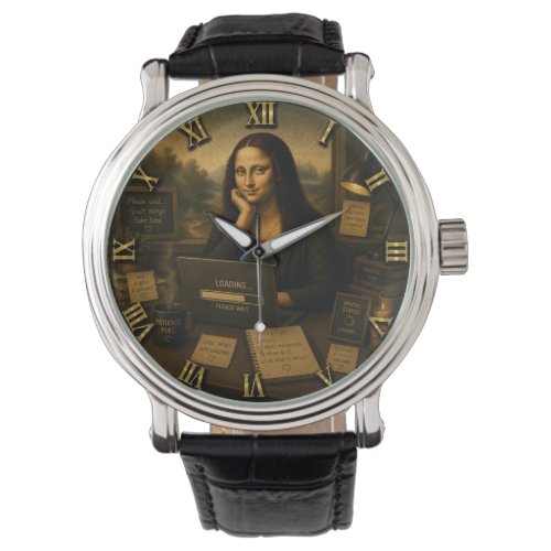 Loading Funny Mona Lisa Gift for Home Office  Watch