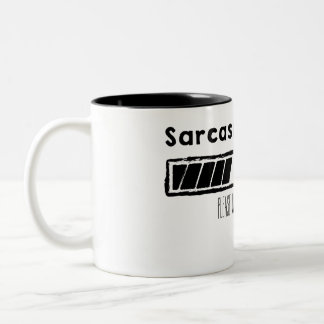 loading sarcasm (black) Two-Tone coffee mug