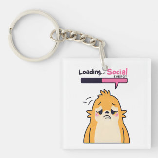 Loading… Social Energy – Cute Tired Doodle Charact Keychain