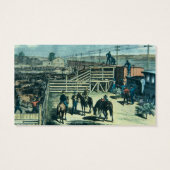 Loading Texas cattle onto a train at Abilene railh (Back)