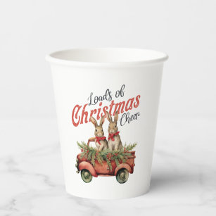 Loads of Christmas Cheer Rabbits in Red Truck Paper Cups
