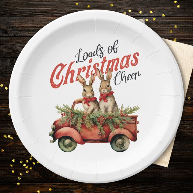 Loads of Christmas Cheer Rabbits in Red Truck Paper Plates (Creator Uploaded)