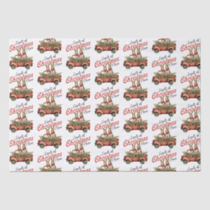Loads of Christmas Cheer Rabbits in Red Truck Tissue Paper