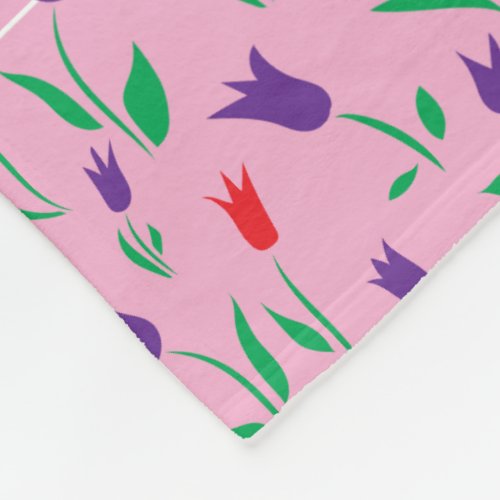 Loads of Colorful Tulips Fleece Blanket