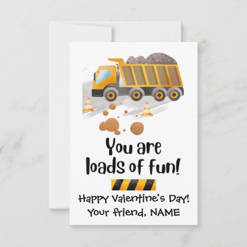 Loads of Fun Construction Class Valentine Card
