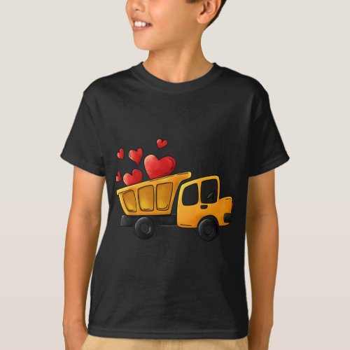 Loads of Love Hearts Boys Valentines Day Dump Truc T_Shirt