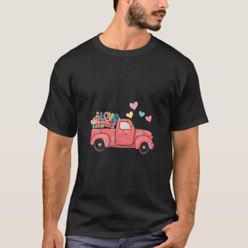 Loads Of Love Hearts Red Truck Kids Toddler Valent T_Shirt