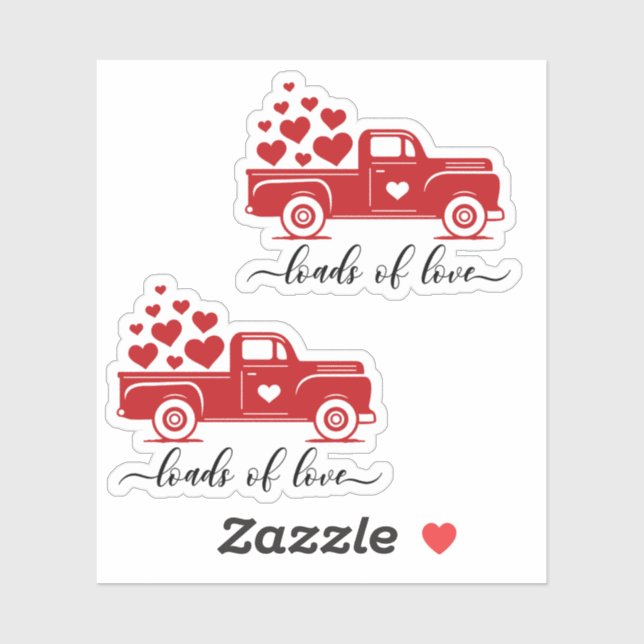 Loads of Love Truck Girl Sticker (Sheet)