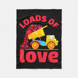 Loads Of Love Truck Hearts Valentines Day Kids Tod Fleece Blanket