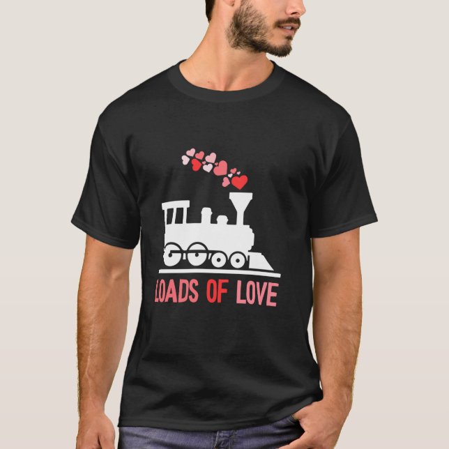 Loads Of Love Valentines Day Cute Train V Day Paja T-Shirt (Front)