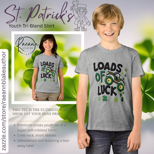 Loads of Luck Crochet-Look Design Youth  Tri-Blend Shirt (Creator Uploaded)