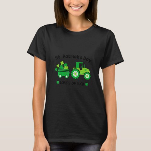 Loads Of Luck St Patricks Day Tractor Toddler Boys T_Shirt