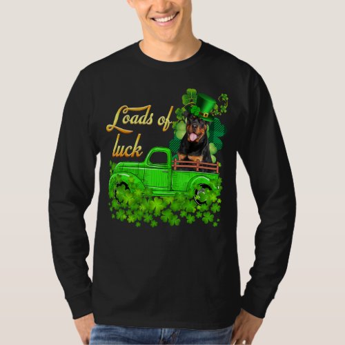 Loads Of Luck Truck Rottweiler St Patrick S Day T_Shirt