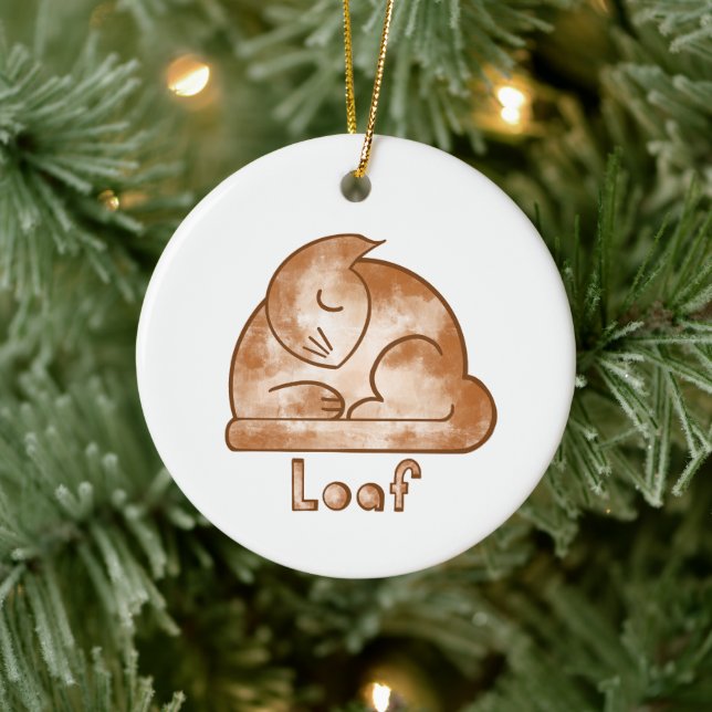 Loaf Cat Ceramic Ornament (Tree)