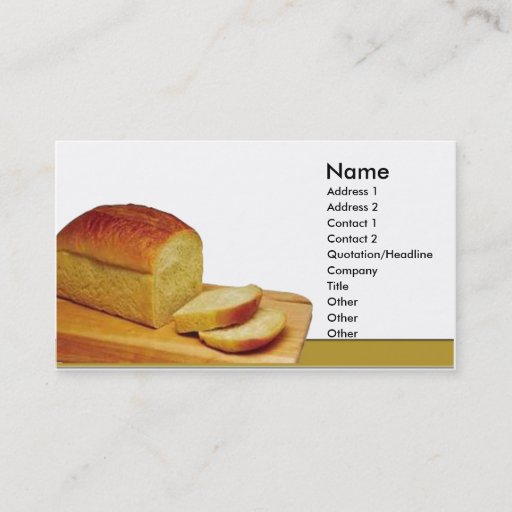 Customizable Loaf of bread business card template