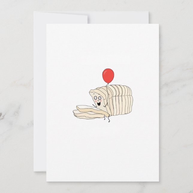 Loaf of bread, sliced bread themed invitation (Front)