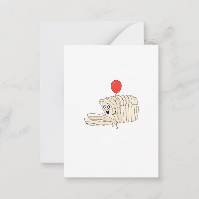 Loaf of bread, sliced bread themed note card (Front)
