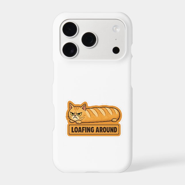 Loafing Around Funny Cat Bread  iPhone Case (Back)