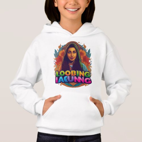 Loafing Around printed Girls Hoodies 