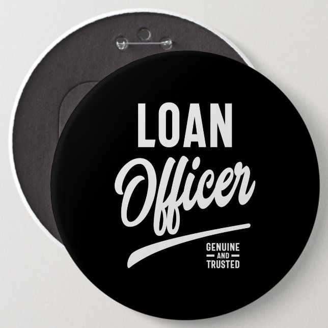 Loan Officer Job Title Gift Button (Front & Back)