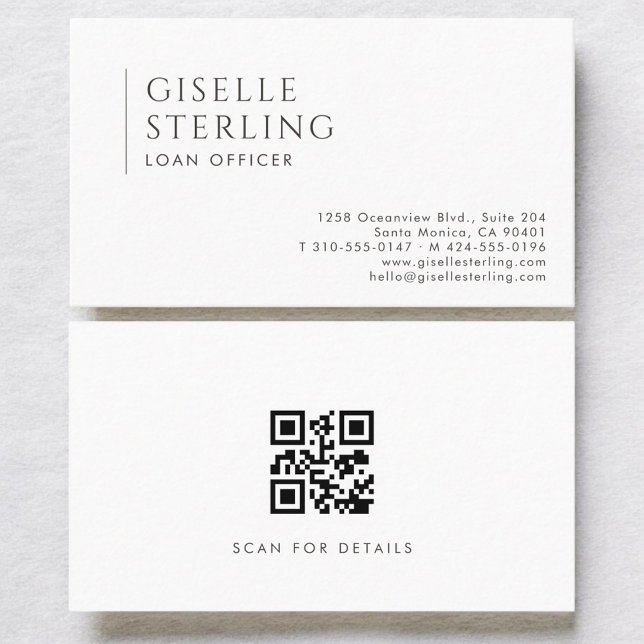 Loan Officer Modern Professional QR Code Business Card (Creator Uploaded)