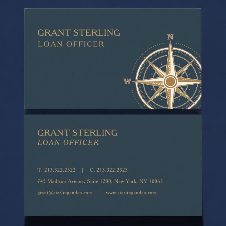 Loan Officer Nautical Compass Business Card