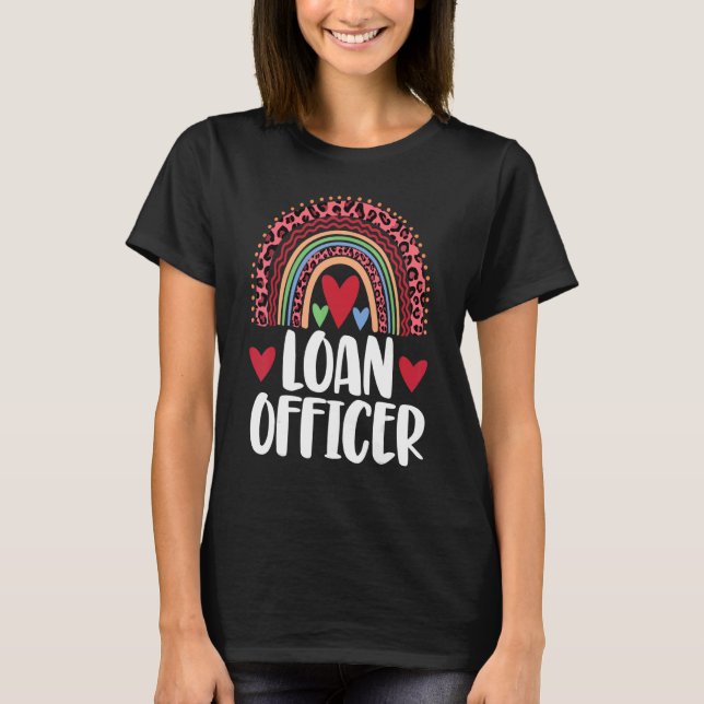 Loan Officer Teacher Rainbow  Men Leopard Rainbow  T-Shirt (Front)