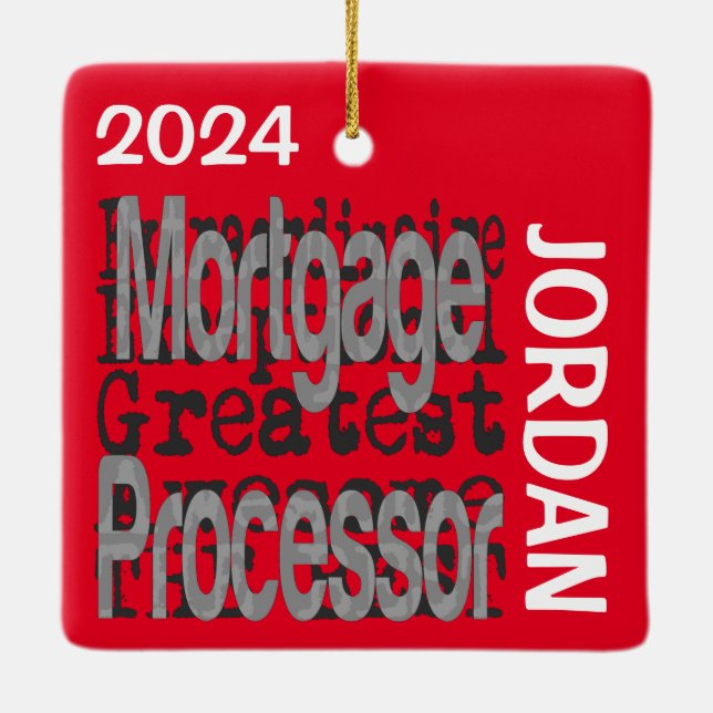 Loan Processor Extraordinaire CUSTOM Ceramic Ornament (Back)