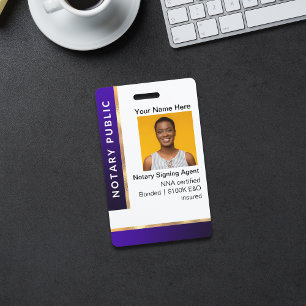 Loan Signing Agent ID Badge, Notary ID  Badge